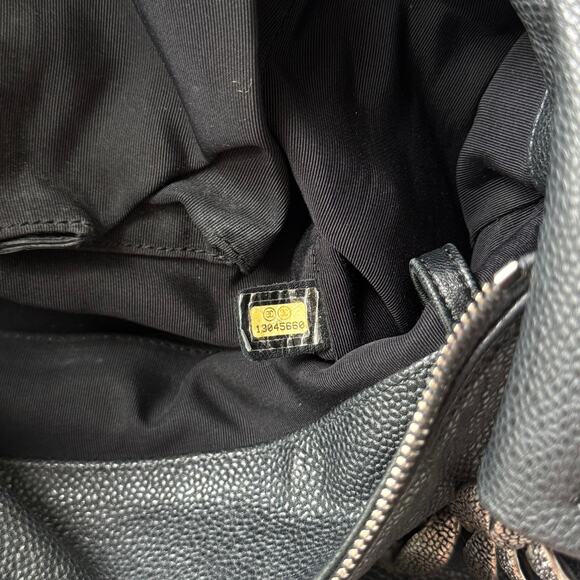 CHANEL Black Caviar 31 Hobo Leather Chunky Chain Link Handle Logo Shoulder Bag - Picture 12 of 14